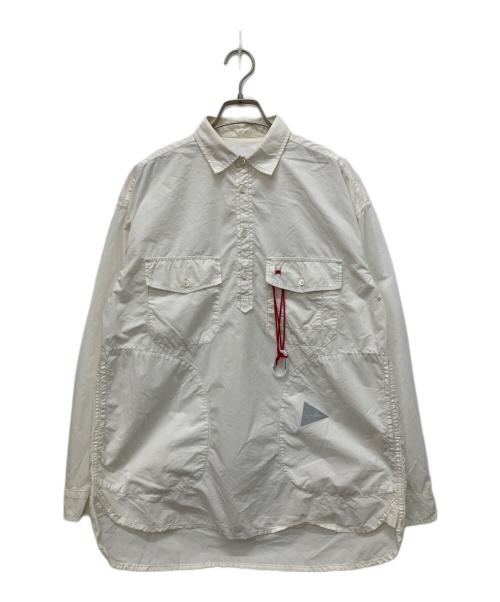 and wander（アンドワンダー）and wander (アンドワンダー) CORDURA typewriter long sleeve shirt ホワイト サイズ:2の古着・服飾アイテム
