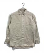 RAKINESラキネス）の古着「Cotton work flannel B.D. shirt コットン ワーク フランネル ボタンダウン シャツ　長袖シャツ　日本製　」｜アイボリー