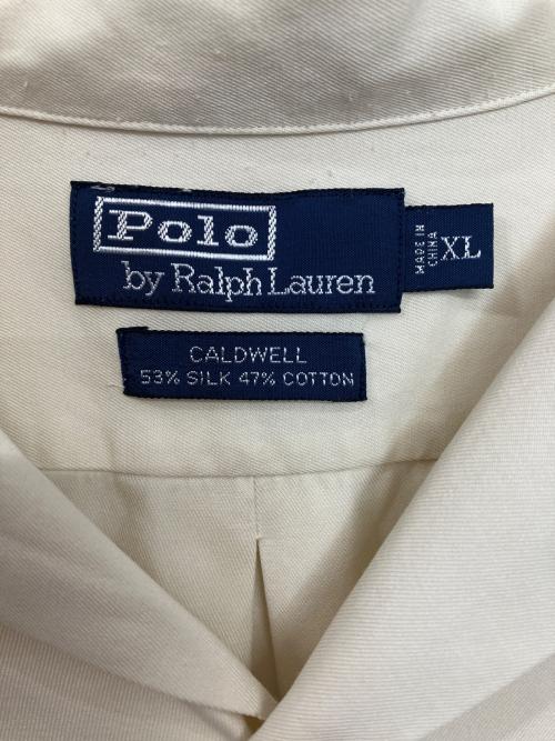 POLO RALPH LAUREN（ポロ・ラルフローレン）POLO RALPH LAUREN (ポロ・ラルフローレン) CALDWELL シルクコットンオープンカラーS/Sシャツ アイボリー サイズ:XLの古着・服飾アイテム