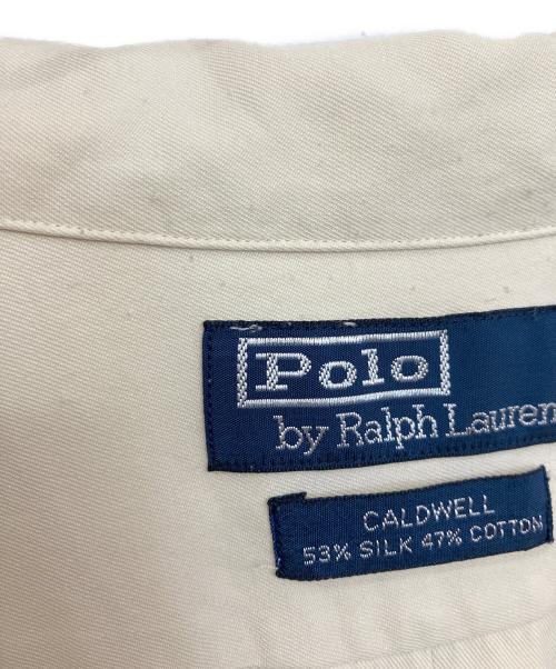 POLO RALPH LAUREN（ポロ・ラルフローレン）POLO RALPH LAUREN (ポロ・ラルフローレン) CALDWELL シルクコットンオープンカラーS/Sシャツ アイボリー サイズ:XLの古着・服飾アイテム