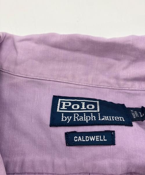 POLO RALPH LAUREN（ポロ・ラルフローレン）POLO RALPH LAUREN (ポロ・ラルフローレン) CALDWELL シルクリネンオープンカラーS/Sシャツ ラベンダー サイズ:Lの古着・服飾アイテム