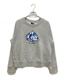 Kate Spade（ケイトスペード）の古着「ピーコックフローラルスペードスウェットシャツ　スウェット」｜グレー