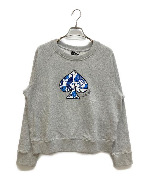 Kate Spade（ケイトスペード）Kate Spade (ケイトスペード) ピーコックフローラルスペードスウェットシャツ　スウェット グレー サイズ:Ｍの古着・服飾アイテム