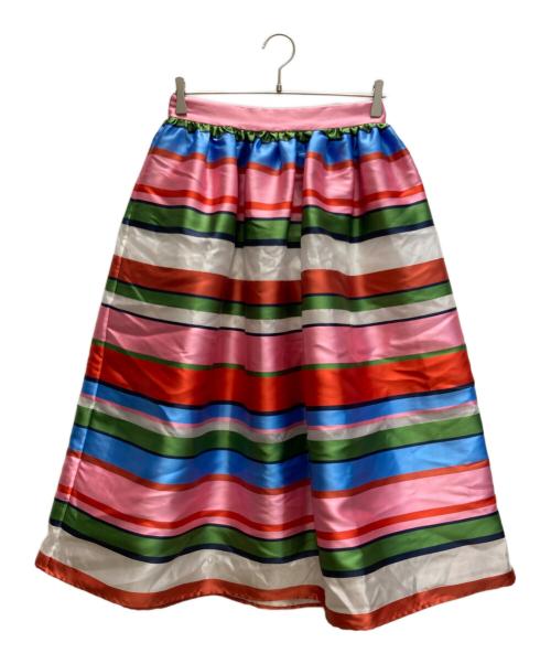 Kate Spade（ケイトスペード）Kate Spade (ケイトスペード) サンデーストライプオーガンザミディスカート マルチカラー サイズ:4 未使用品の古着・服飾アイテム