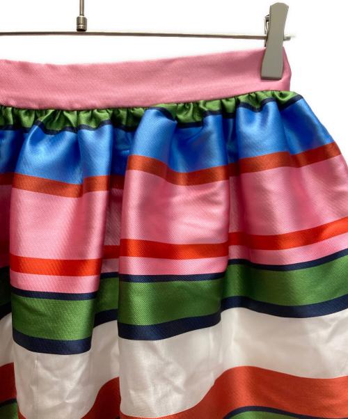 Kate Spade（ケイトスペード）Kate Spade (ケイトスペード) サンデーストライプオーガンザミディスカート マルチカラー サイズ:4 未使用品の古着・服飾アイテム