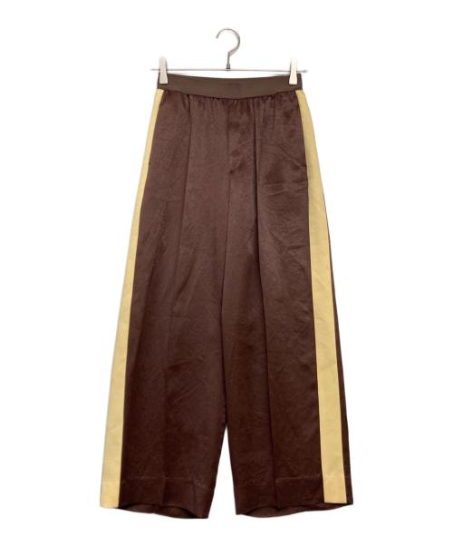 ASTRAET（アストラット）ASTRAET (アストラット) アセテート サテン ソクショウ ワイドパンツ ブラウン サイズ:00の古着・服飾アイテム