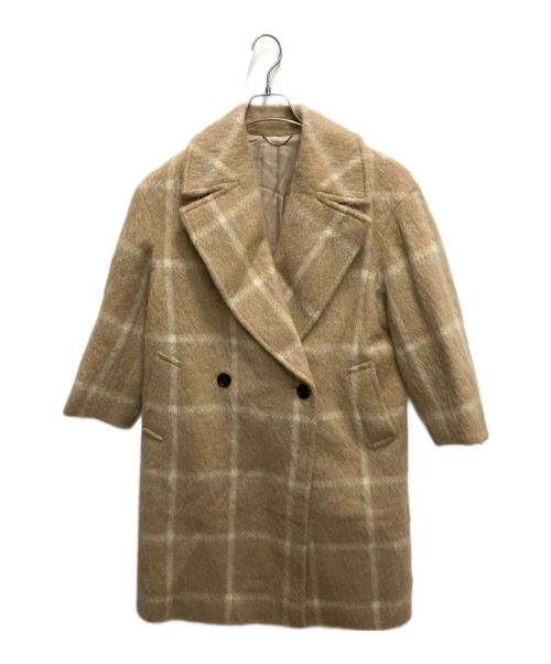 23区（ニジュウサンク）23区 (ニジュウサンク) MANTECO シャギーチェック コート ベージュ サイズ:32の古着・服飾アイテム