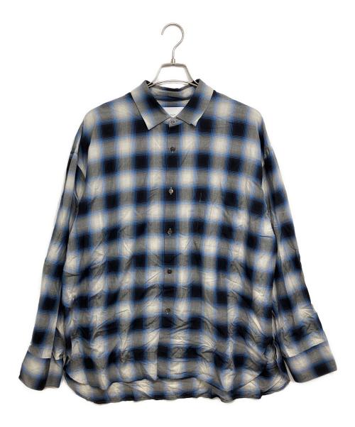 stein（シュタイン）stein (シュタイン) OVERSIZED DOWN PAT SHIRT ブルー×グレー サイズ:Mの古着・服飾アイテム