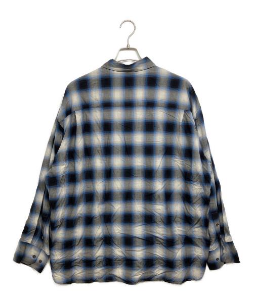 stein（シュタイン）stein (シュタイン) OVERSIZED DOWN PAT SHIRT ブルー×グレー サイズ:Mの古着・服飾アイテム