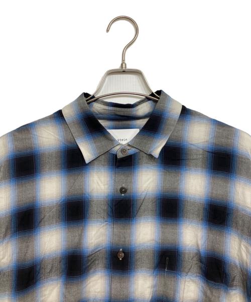 stein（シュタイン）stein (シュタイン) OVERSIZED DOWN PAT SHIRT ブルー×グレー サイズ:Mの古着・服飾アイテム