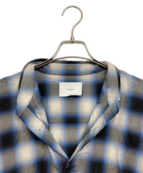 stein（シュタイン）stein (シュタイン) OVERSIZED DOWN PAT SHIRT ブルー×グレー サイズ:Mの古着・服飾アイテム