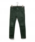 DSQUARED2ディースクエアード）の古着「Skater Jean スケーター ジーンズ ダメージジーンズ」｜グリーン