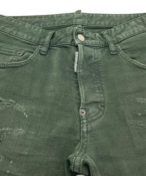DSQUARED2（ディースクエアード）DSQUARED2 (ディースクエアード) Skater Jean スケーター ジーンズ ダメージジーンズ グリーン サイズ:44の古着・服飾アイテム