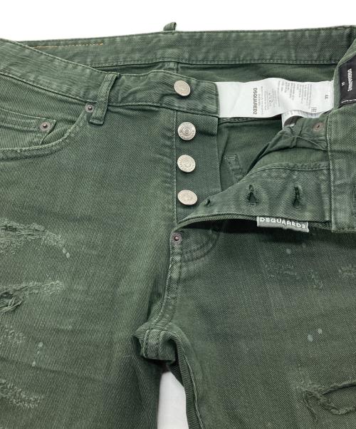 DSQUARED2（ディースクエアード）DSQUARED2 (ディースクエアード) Skater Jean スケーター ジーンズ ダメージジーンズ グリーン サイズ:44の古着・服飾アイテム