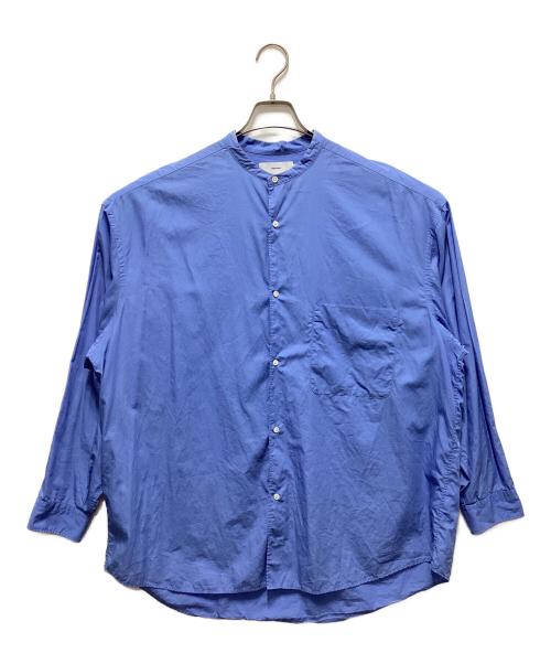 Graphpaper（グラフペーパー）Graphpaper (グラフペーパー) Broad L/S Oversized Band Collar Shirt ブルー サイズ:FREEの古着・服飾アイテム