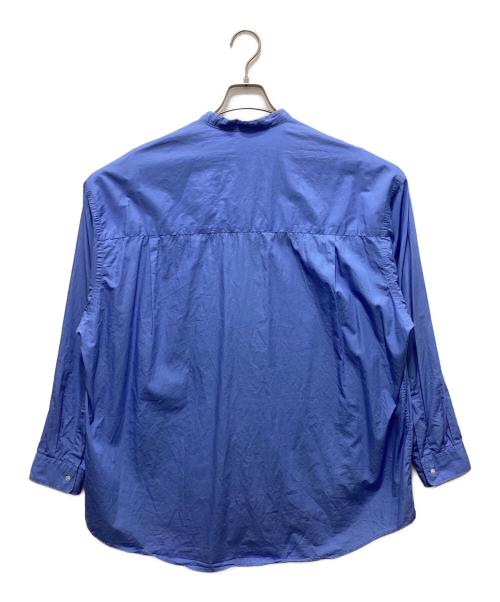 Graphpaper（グラフペーパー）Graphpaper (グラフペーパー) Broad L/S Oversized Band Collar Shirt ブルー サイズ:FREEの古着・服飾アイテム