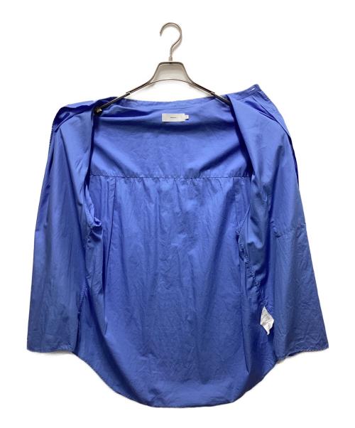 Graphpaper（グラフペーパー）Graphpaper (グラフペーパー) Broad L/S Oversized Band Collar Shirt ブルー サイズ:FREEの古着・服飾アイテム