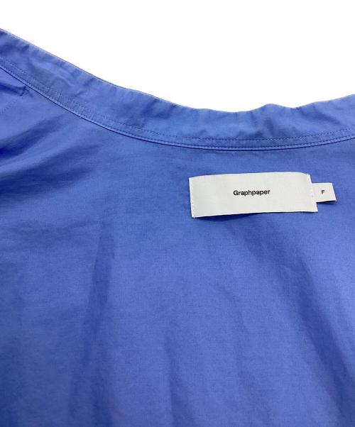 Graphpaper（グラフペーパー）Graphpaper (グラフペーパー) Broad L/S Oversized Band Collar Shirt ブルー サイズ:FREEの古着・服飾アイテム
