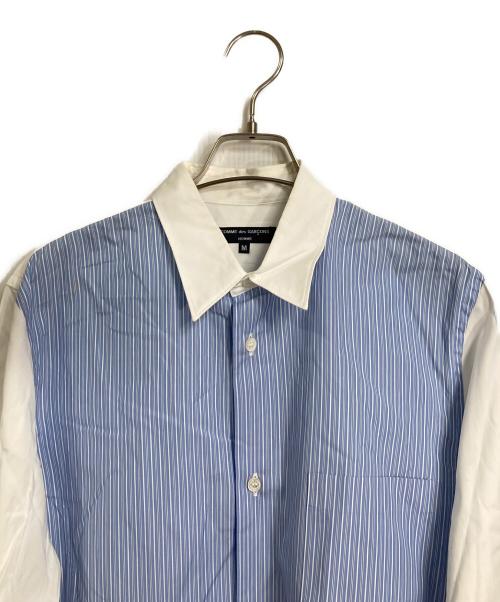 COMME des GARCONS HOMME（コムデギャルソン オム）COMME des GARCONS HOMME (コムデギャルソン オム) 切替シャツ　ストライプ　コットンシャツ ブルー サイズ:Mの古着・服飾アイテム