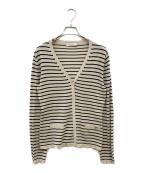 'S Max Maraエスマックスマーラ）の古着「ボーダーニットカーディガン」｜ベージュ×ブラック