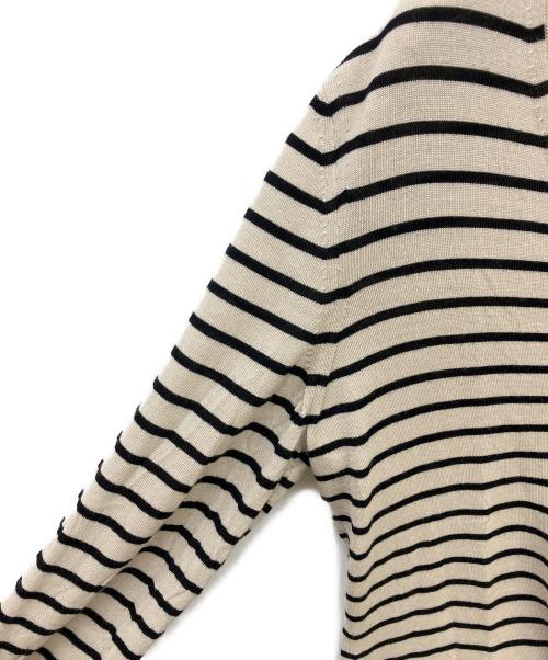 'S Max Mara（エスマックスマーラ）'S Max Mara (エスマックスマーラ) ボーダーニットカーディガン ベージュ×ブラック サイズ:Lの古着・服飾アイテム