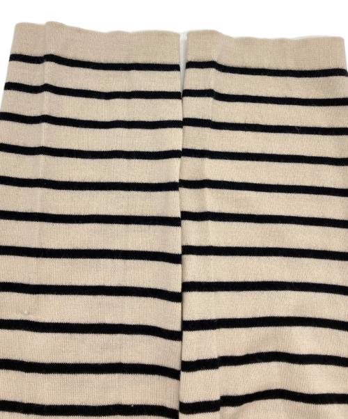 'S Max Mara（エスマックスマーラ）'S Max Mara (エスマックスマーラ) ボーダーニットカーディガン ベージュ×ブラック サイズ:Lの古着・服飾アイテム