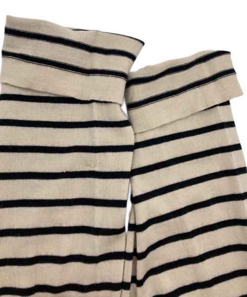 'S Max Mara（エスマックスマーラ）'S Max Mara (エスマックスマーラ) ボーダーニットカーディガン ベージュ×ブラック サイズ:Lの古着・服飾アイテム