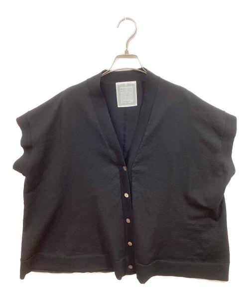 BEARDSLEY（ビアズリー）BEARDSLEY (ビアズリー) 半袖ポンチョカーディガン ブラック サイズ:Freeの古着・服飾アイテム