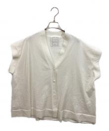 BEARDSLEY（ビアズリー）の古着「半袖ポンチョカーディガン」｜ホワイト