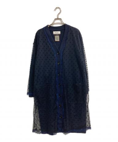 中古・古着通販】MUVEIL (ミュベール) Tulle & Wool Knit Cardigan