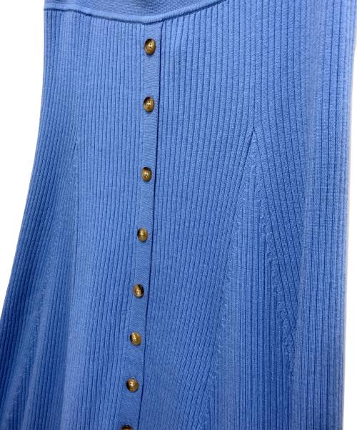 POLO RALPH LAUREN（ポロ・ラルフローレン）POLO RALPH LAUREN (ポロ・ラルフローレン) フロントボタンリブニットスカート ブルー サイズ:L 未使用品の古着・服飾アイテム