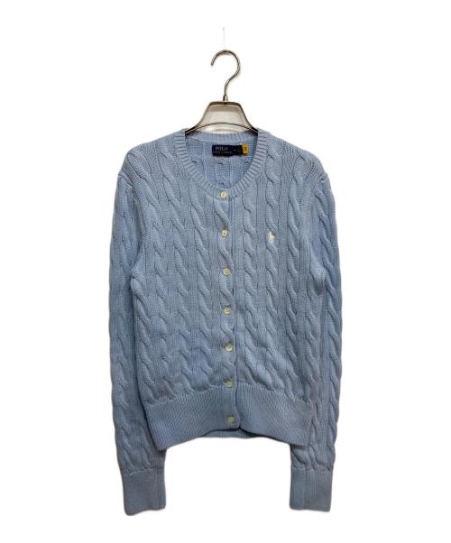 POLO RALPH LAUREN（ポロ・ラルフローレン）POLO RALPH LAUREN (ポロ・ラルフローレン) ケーブルニットカーディガン ライトブルー サイズ:Mの古着・服飾アイテム