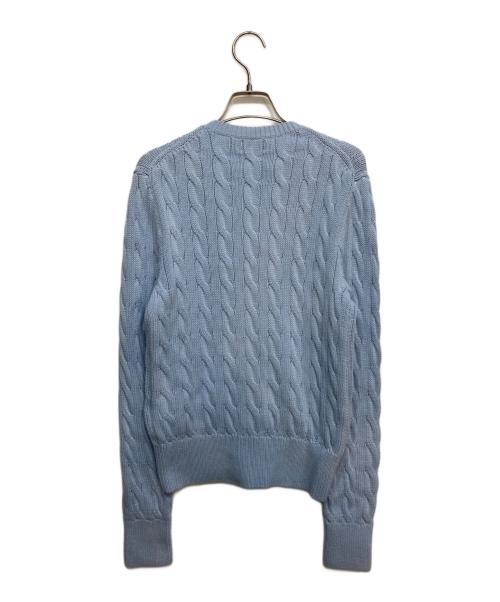 POLO RALPH LAUREN（ポロ・ラルフローレン）POLO RALPH LAUREN (ポロ・ラルフローレン) ケーブルニットカーディガン ライトブルー サイズ:Mの古着・服飾アイテム
