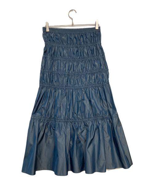 LOEFF（ロエフ）LOEFF (ロエフ) グロッシータフタギャザースカート ネイビー サイズ:１の古着・服飾アイテム