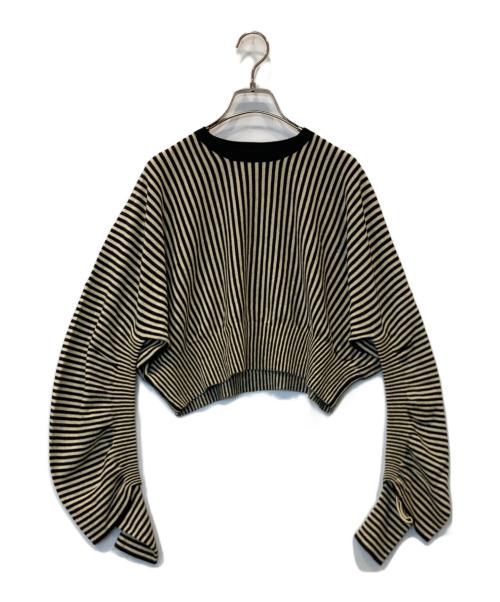 A CCORDION（アコーディオン）A CCORDION (アコーディオン) TUCK PO ブラック×ベージュ サイズ:Mの古着・服飾アイテム