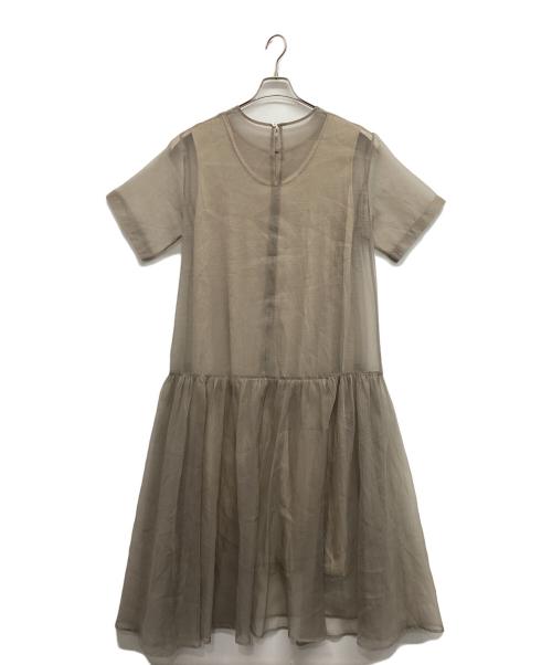 ELENDEEK（エレンディーク）ELENDEEK (エレンディーク) シアーレイヤードカットワンピース ベージュ サイズ:2の古着・服飾アイテム