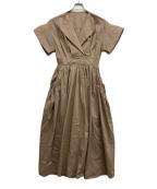 ELENDEEKエレンディーク）の古着「オープンカラーシャツワンピース」｜ブラウン