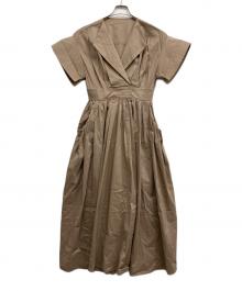 ELENDEEK（エレンディーク）の古着「オープンカラーシャツワンピース」｜ブラウン