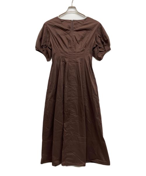 ELENDEEK（エレンディーク）ELENDEEK (エレンディーク) フォルムスリーブウエストタックワンピース ブラウン サイズ:02の古着・服飾アイテム