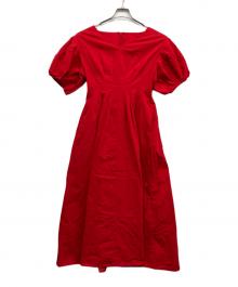 ELENDEEK（エレンディーク）の古着「フォルムスリーブウエストタックワンピース」｜レッド