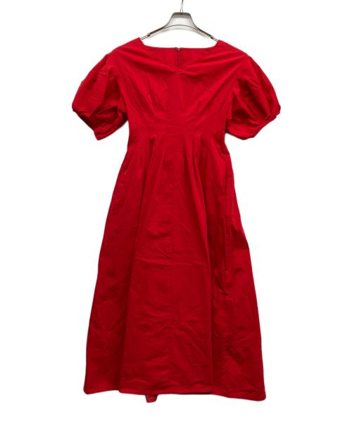 ELENDEEK（エレンディーク）ELENDEEK (エレンディーク) フォルムスリーブウエストタックワンピース レッド サイズ:02の古着・服飾アイテム
