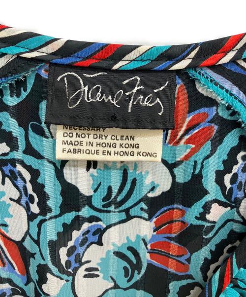 diane freis（ダイアンフレイス）diane freis (ダイアンフレイス) フラワープリントワンピース ブルー サイズ:Ｆの古着・服飾アイテム