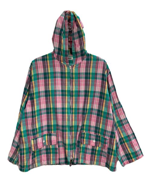 SPELL BOUND（スペルバウンド）SPELL BOUND (スペルバウンド) インドマドラス フードシャツ グリーン サイズ:2の古着・服飾アイテム