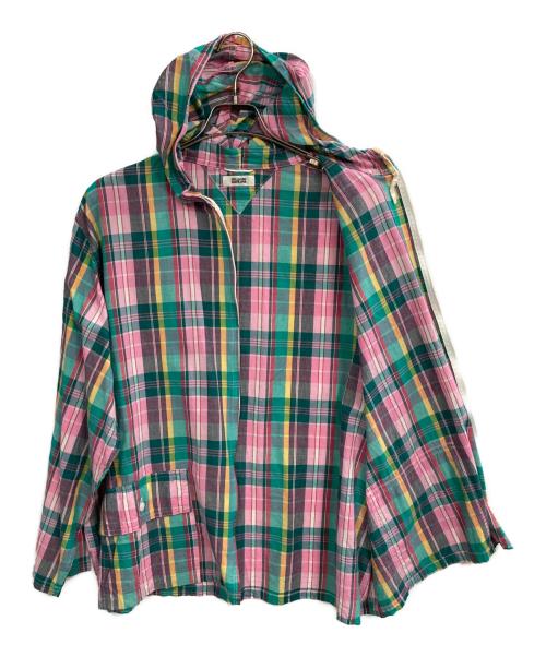 SPELL BOUND（スペルバウンド）SPELL BOUND (スペルバウンド) インドマドラス フードシャツ グリーン サイズ:2の古着・服飾アイテム