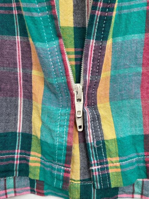 SPELL BOUND（スペルバウンド）SPELL BOUND (スペルバウンド) インドマドラス フードシャツ グリーン サイズ:2の古着・服飾アイテム