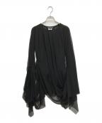 JUNYA WATANABE COMME des GARCONSジュンヤワタナベ コムデギャルソン）の古着「シャーリングドレープブラウス」｜ブラック