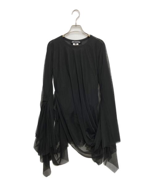 JUNYA WATANABE COMME des GARCONS（ジュンヤワタナベ コムデギャルソン）JUNYA WATANABE COMME des GARCONS (ジュンヤワタナベ コムデギャルソン) シャーリングドレープブラウス ブラック サイズ:Sの古着・服飾アイテム