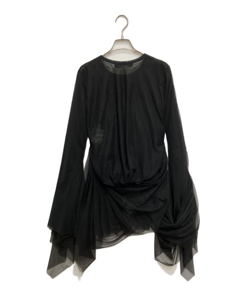 JUNYA WATANABE COMME des GARCONS（ジュンヤワタナベ コムデギャルソン）JUNYA WATANABE COMME des GARCONS (ジュンヤワタナベ コムデギャルソン) シャーリングドレープブラウス ブラック サイズ:Sの古着・服飾アイテム