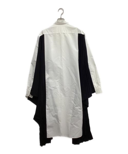 JUNYA WATANABE COMME des GARCONS（(ジュンヤワタナベ コムデギャルソン）JUNYA WATANABE COMME des GARCONS ((ジュンヤワタナベ コムデギャルソン) Pleats blouse(プリーツブラウス) ホワイト×ブラック サイズ:XSの古着・服飾アイテム