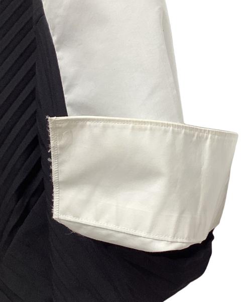 JUNYA WATANABE COMME des GARCONS（(ジュンヤワタナベ コムデギャルソン）JUNYA WATANABE COMME des GARCONS ((ジュンヤワタナベ コムデギャルソン) Pleats blouse(プリーツブラウス) ホワイト×ブラック サイズ:XSの古着・服飾アイテム